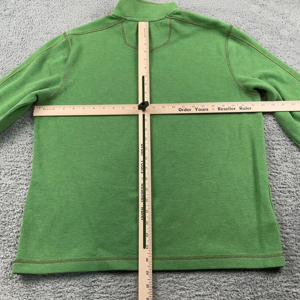Eddie Bauer Sweater Mens Large Green 1/4 Zip Pullover Sweatshirt Outdoor Casual